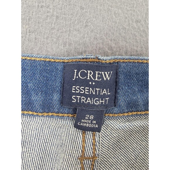 J.Crew Jeans Womens 28 Blue Essential Straight Stretch Denim Medium Wash BT090 - Picture 10 of 14